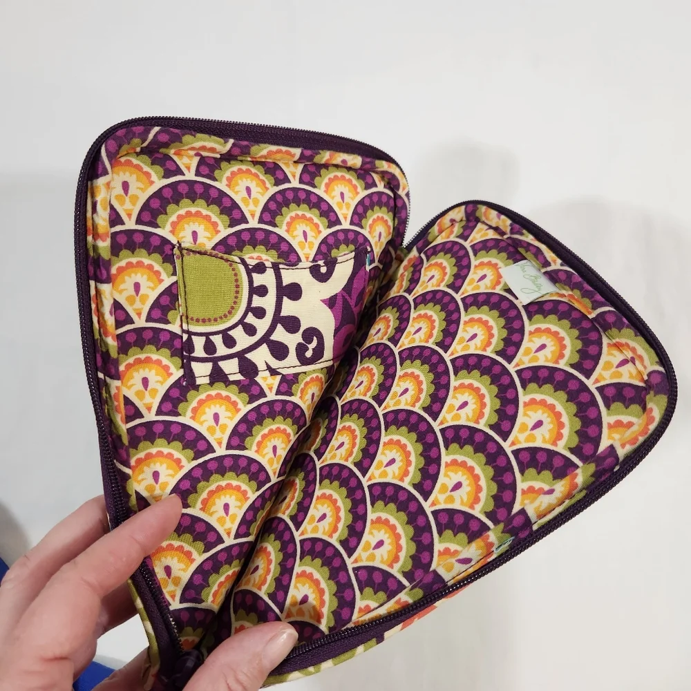 Vera Bradley Plum Crazy Quilted Mini Laptop/Tablet Sleeve Case Purple Bag
